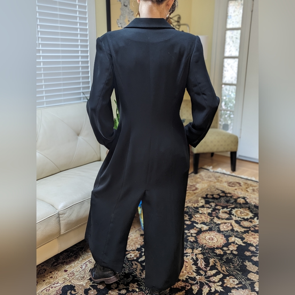 Floor length black tuxedo jacket sz 10